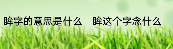 眸字的意思是什么　眸这个字念什么