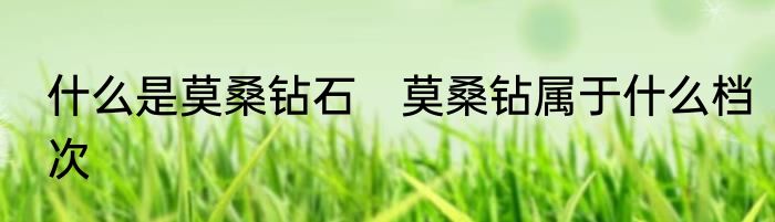 什么是莫桑钻石　莫桑钻属于什么档次