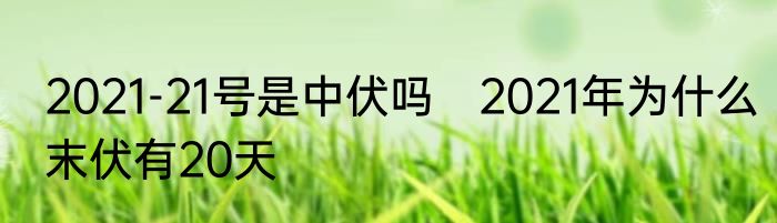 2021-21号是中伏吗　2021年为什么末伏有20天