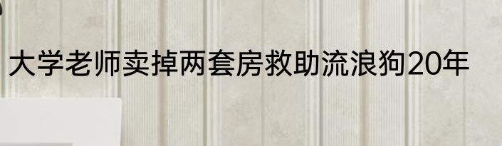 大学老师卖掉两套房救助流浪狗20年