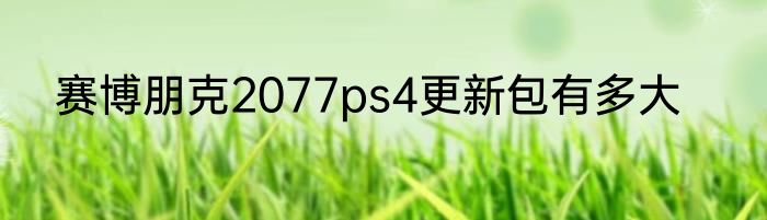 赛博朋克2077ps4更新包有多大