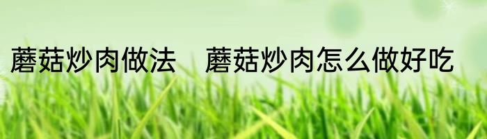 蘑菇炒肉做法　蘑菇炒肉怎么做好吃