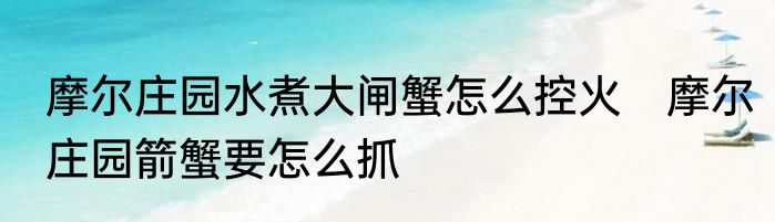 摩尔庄园水煮大闸蟹怎么控火　摩尔庄园箭蟹要怎么抓