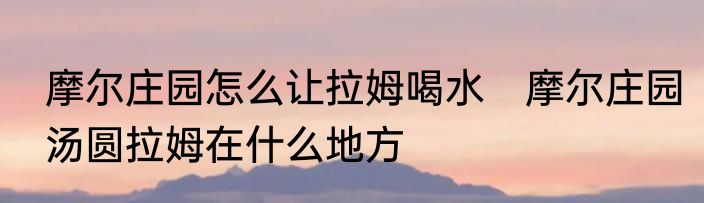 摩尔庄园怎么让拉姆喝水　摩尔庄园汤圆拉姆在什么地方