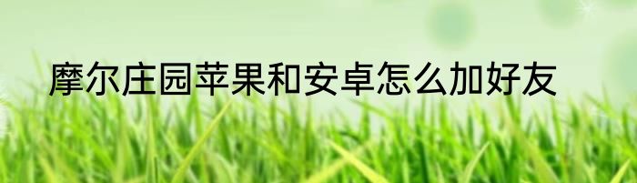 摩尔庄园苹果和安卓怎么加好友