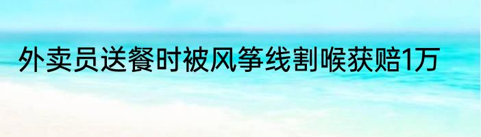 外卖员送餐时被风筝线割喉获赔1万