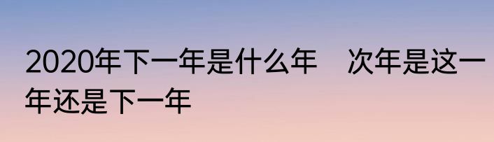 2020年下一年是什么年　次年是这一年还是下一年