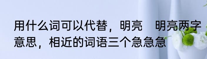 用什么词可以代替，明亮　明亮两字意思，相近的词语三个急急急