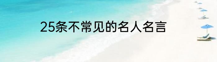 25条不常见的名人名言