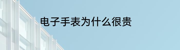 电子手表为什么很贵