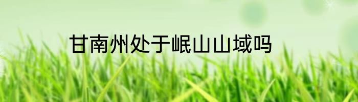 甘南州处于岷山山域吗