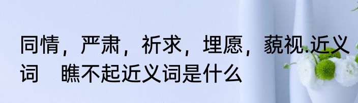 同情，严肃，祈求，埋愿，藐视.近义词　瞧不起近义词是什么