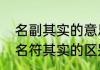 名副其实的意思是什么　名副其实和名符其实的区别