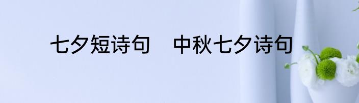 七夕短诗句　中秋七夕诗句