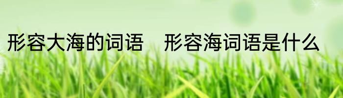 形容大海的词语　形容海词语是什么