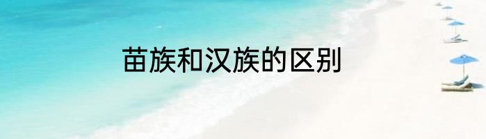 苗族和汉族的区别