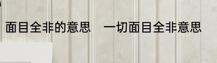 面目全非的意思　一切面目全非意思