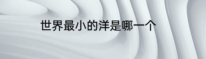 世界最小的洋是哪一个