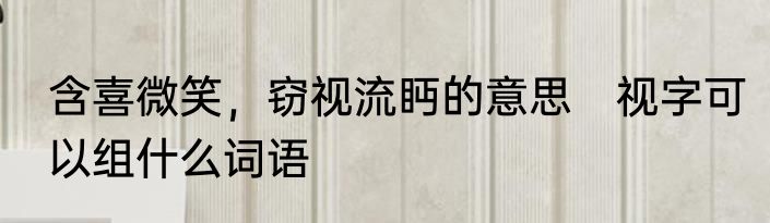 含喜微笑，窃视流眄的意思　视字可以组什么词语