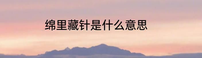 绵里藏针是什么意思