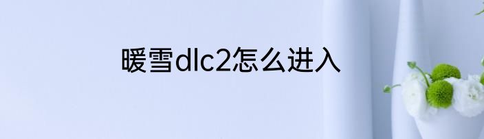 暖雪dlc2怎么进入