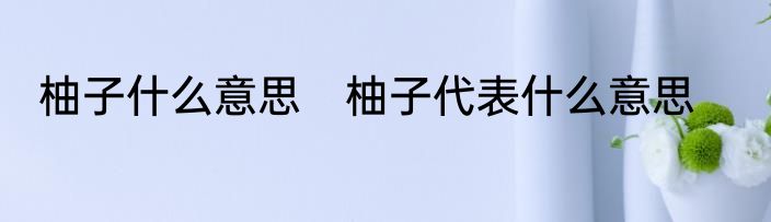 柚子什么意思　柚子代表什么意思