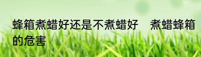 蜂箱煮蜡好还是不煮蜡好　煮蜡蜂箱的危害