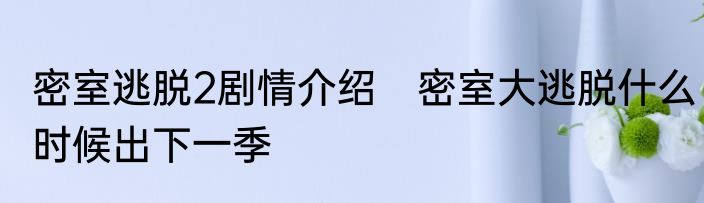 密室逃脱2剧情介绍　密室大逃脱什么时候出下一季