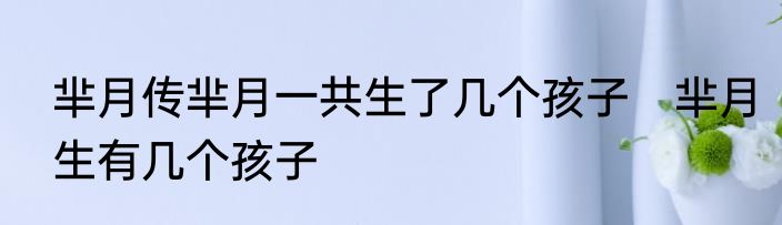 芈月传芈月一共生了几个孩子　芈月生有几个孩子