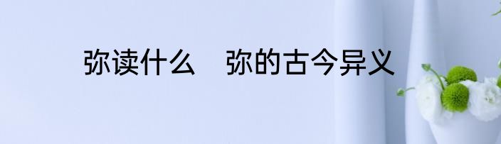 弥读什么　弥的古今异义