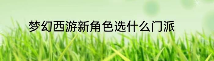 梦幻西游新角色选什么门派