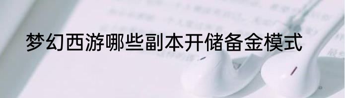 梦幻西游哪些副本开储备金模式