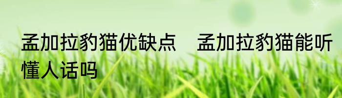 孟加拉豹猫优缺点　孟加拉豹猫能听懂人话吗