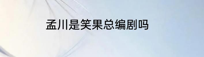 孟川是笑果总编剧吗