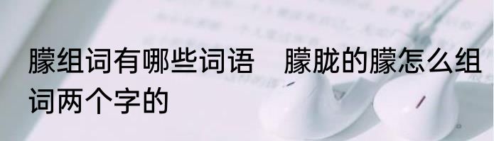 朦组词有哪些词语　朦胧的朦怎么组词两个字的