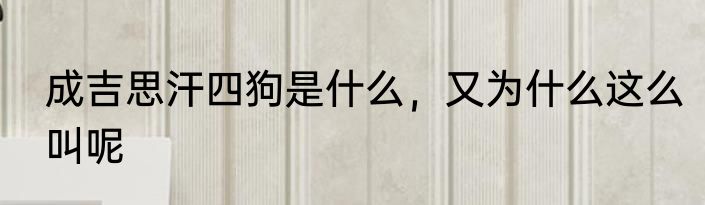 成吉思汗四狗是什么，又为什么这么叫呢