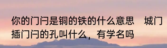 你的门闩是铜的铁的什么意思　城门插门闩的孔叫什么，有学名吗