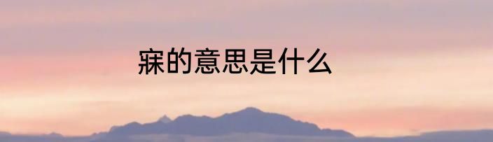 寐的意思是什么