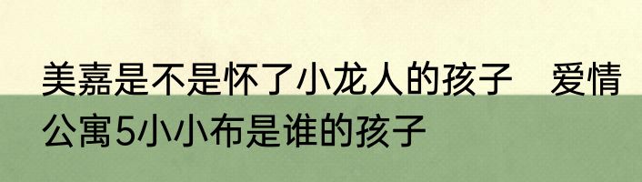 美嘉是不是怀了小龙人的孩子　爱情公寓5小小布是谁的孩子