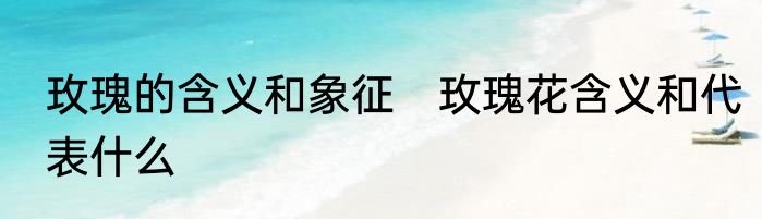 玫瑰的含义和象征　玫瑰花含义和代表什么