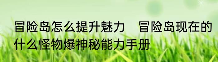冒险岛怎么提升魅力　冒险岛现在的什么怪物爆神秘能力手册