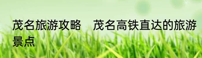 茂名旅游攻略　茂名高铁直达的旅游景点