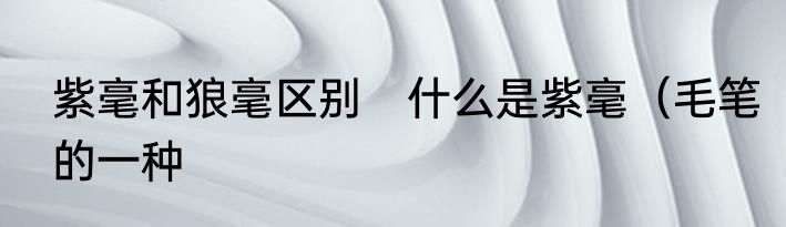 紫毫和狼毫区别　什么是紫毫（毛笔的一种