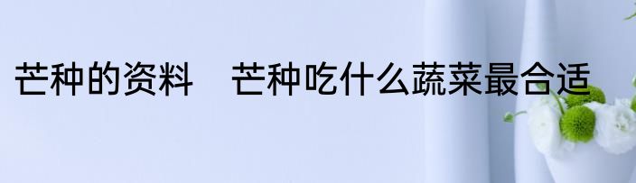 芒种的资料　芒种吃什么蔬菜最合适
