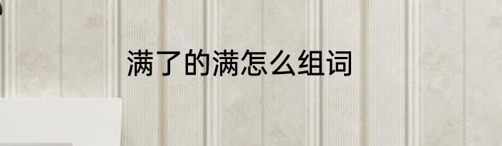 满了的满怎么组词