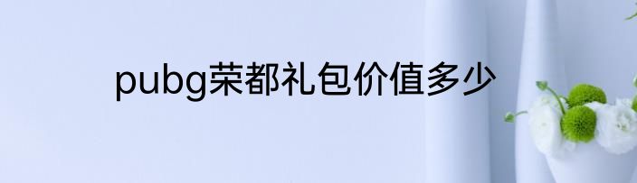 pubg荣都礼包价值多少