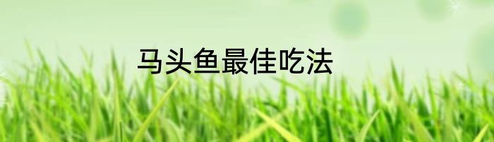 马头鱼最佳吃法