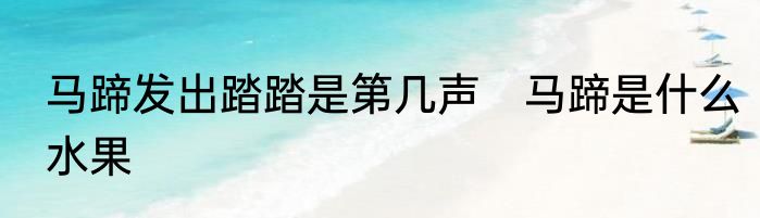 马蹄发出踏踏是第几声　马蹄是什么水果