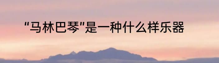 “马林巴琴”是一种什么样乐器