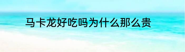 马卡龙好吃吗为什么那么贵